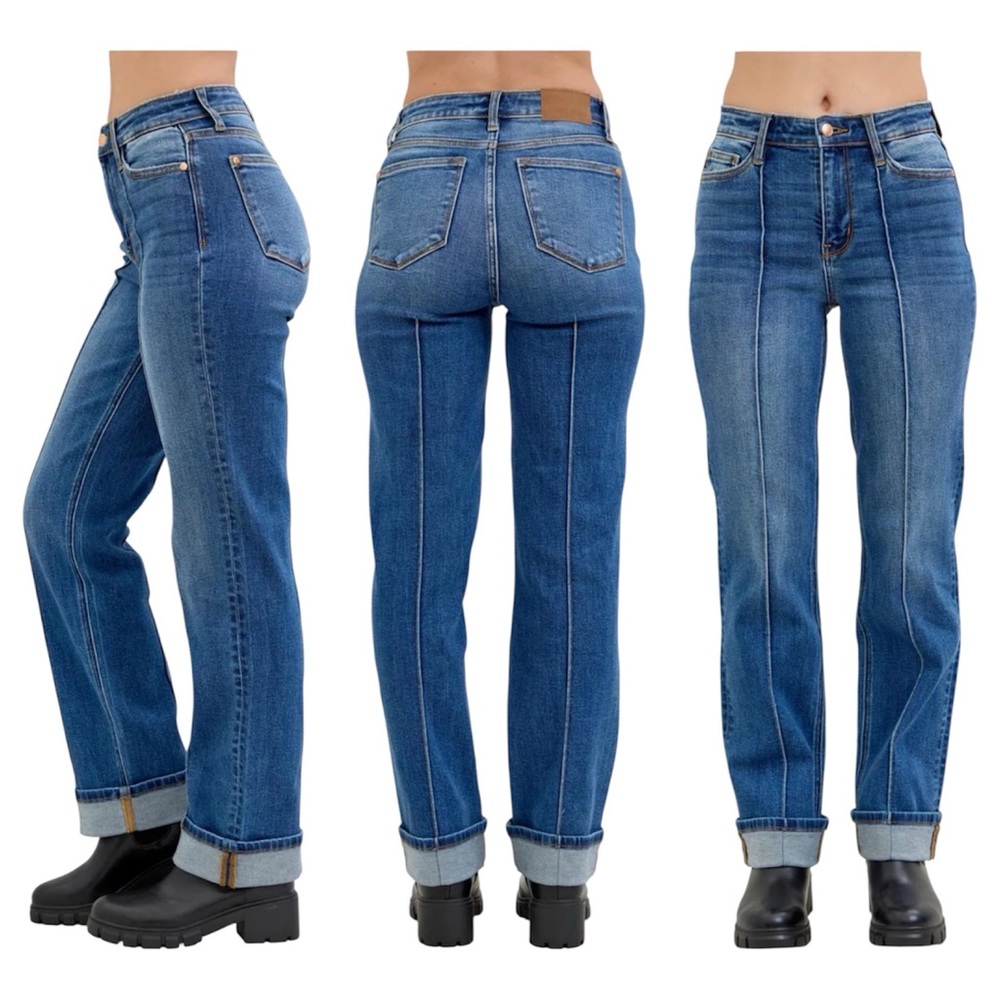 Judy Blue Straight Leg Front Seam High-Rise Jeans